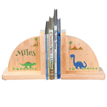 Natural Wood Dinosaur Bookends - MyBambino.com