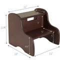 Personalized Mountain Bear Espresso Two Step Stool - MyBambino.com