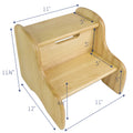 Ice Hockey Natural Wood Two Step Stool - MyBambino.com