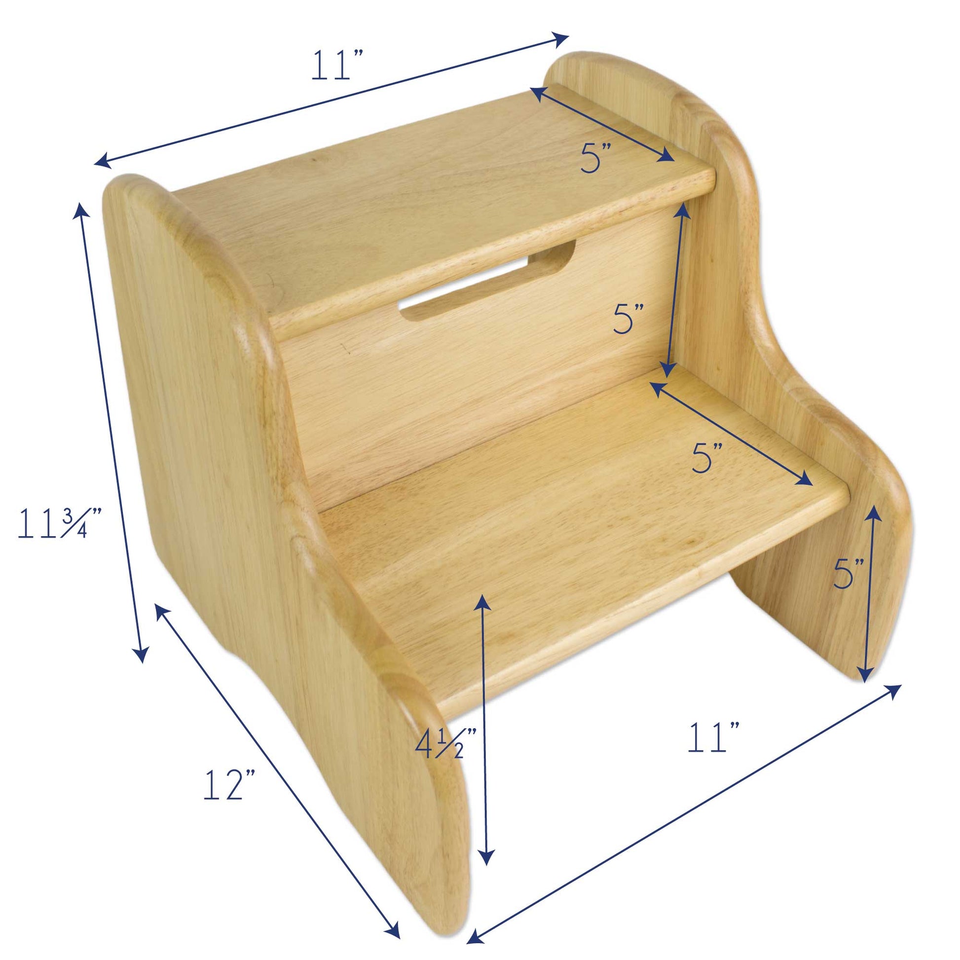 Ice Hockey Natural Wood Two Step Stool - MyBambino.com