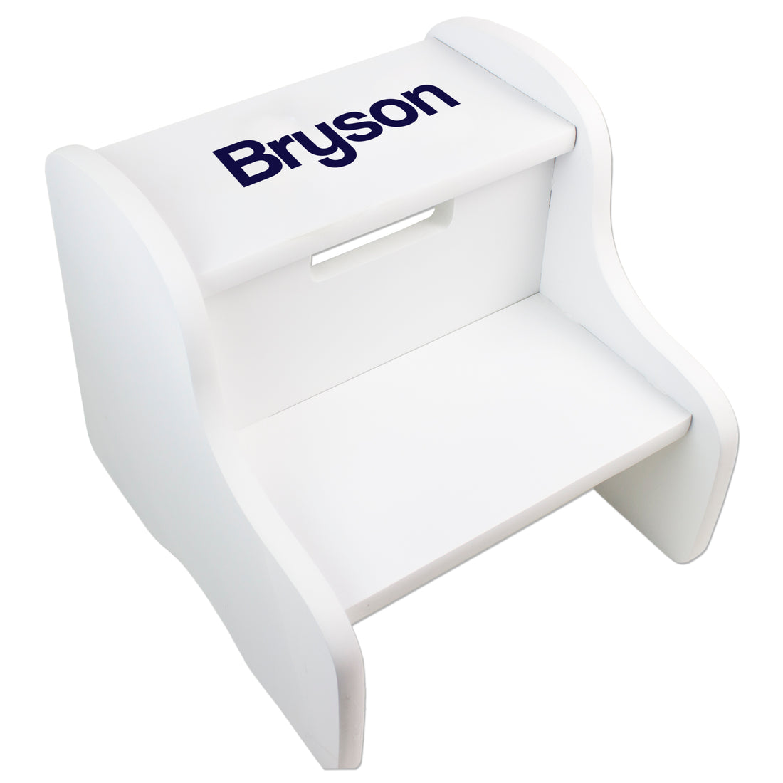 Children's White Two Step Stool - Name Only - MyBambino.com