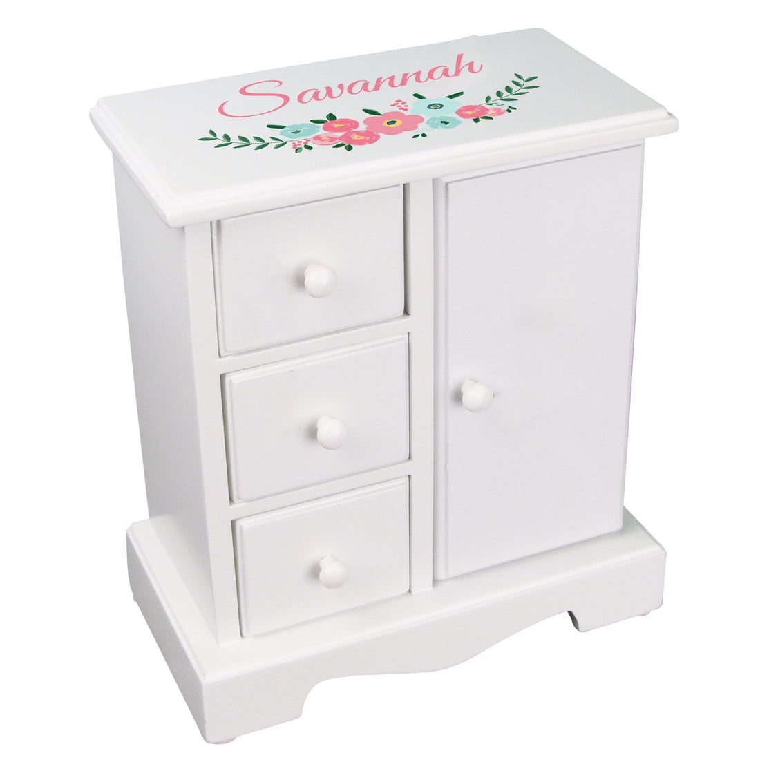 Jewelry Armoire - Teal Spring Floral - MyBambino.com