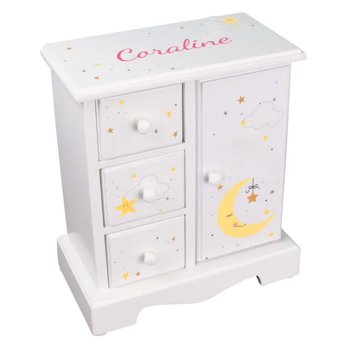 Personalized Celestial Moon Jewelry Armoire - MyBambino.com
