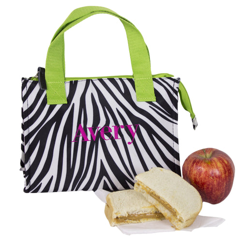 Embroidered Zebra Insulated Lunch Box