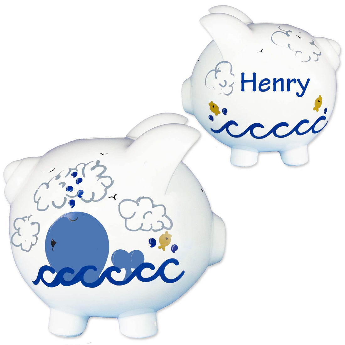 Hand Painted Whale Piggy Bank - MyBambino.com