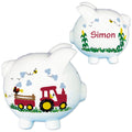 Hand Painted Red Tractor Piggy Bank - MyBambino.com