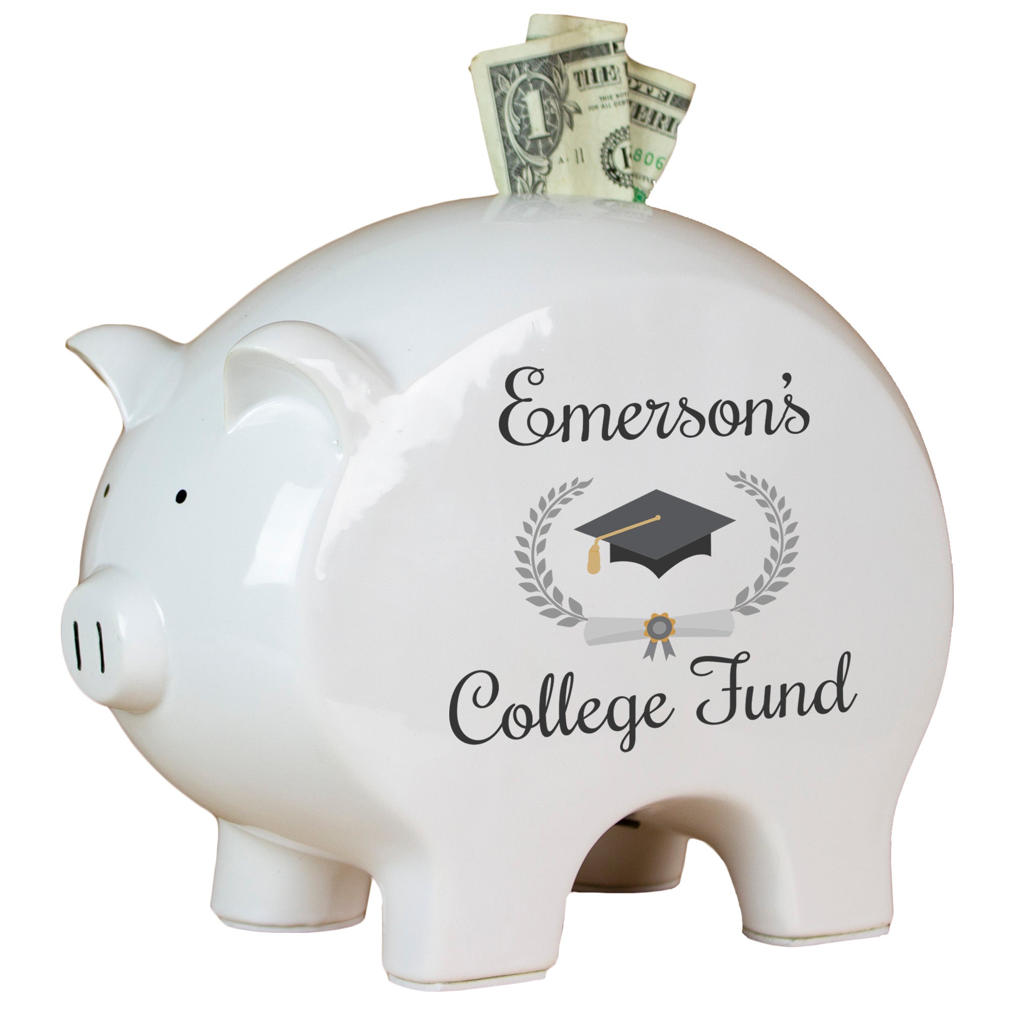 Personalized College Fund Piggy Bank Personalized Gifts My Bambino