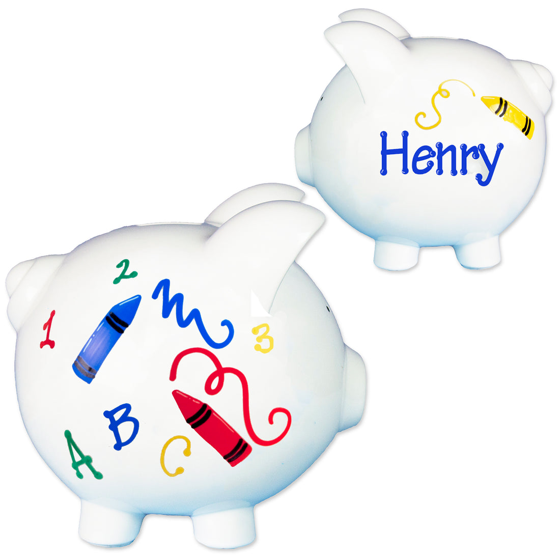 Hand Painted Crayon Piggy Bank - MyBambino.com