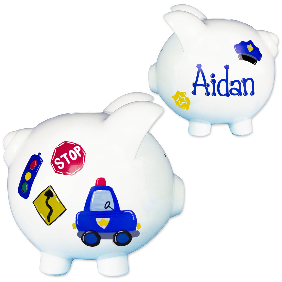Hand Painted Police Car Piggy Bank - MyBambino.com