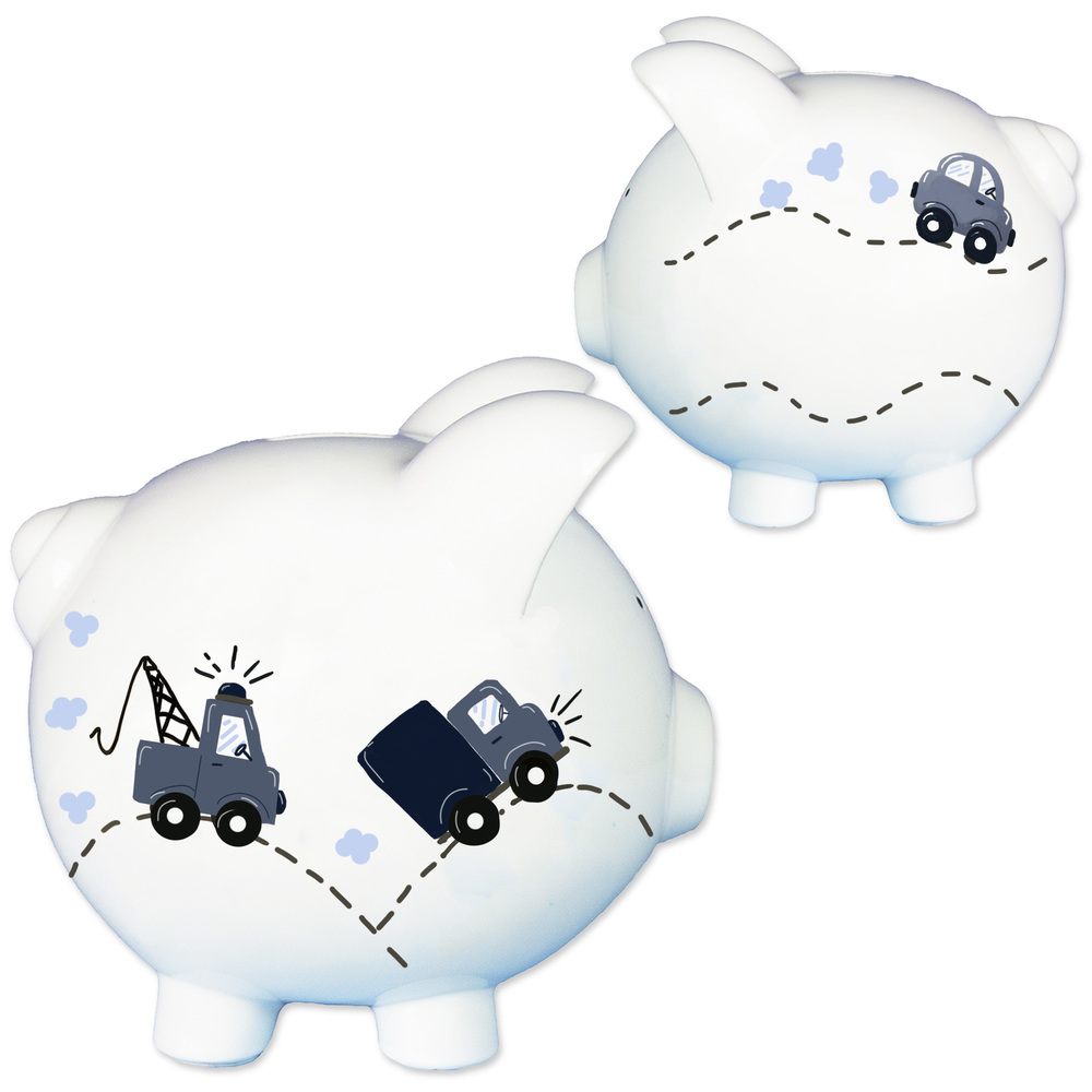 Hand Painted Transportation Piggy Bank - MyBambino.com