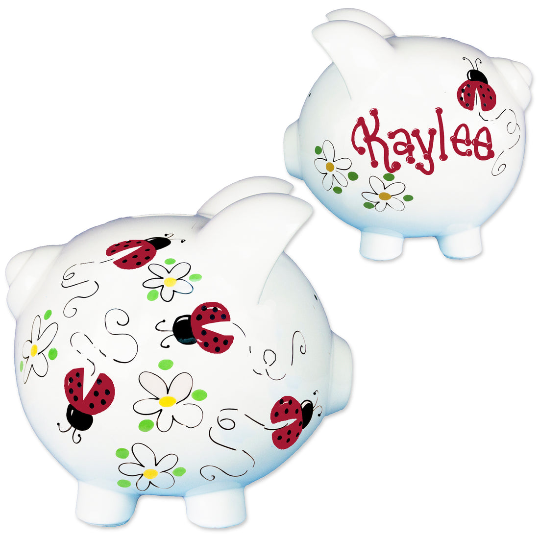Hand Painted Red Ladybug Piggy Bank - MyBambino.com