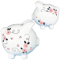 Hand Painted Pink Navy Rosie Posie Piggy Bank - MyBambino.com
