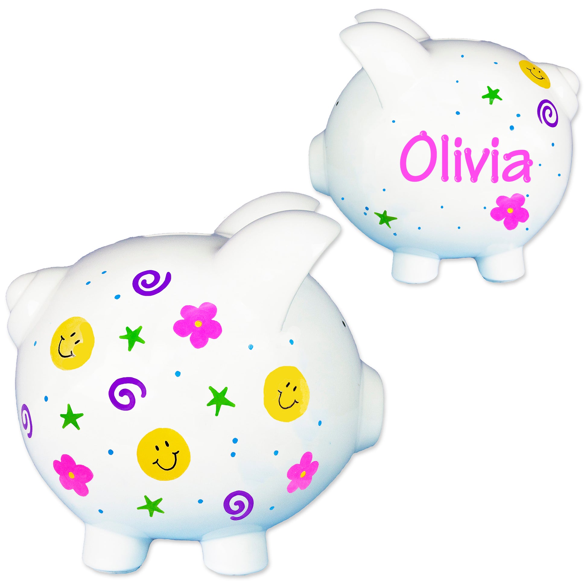 Hand Painted Groovy Piggy Bank - MyBambino.com