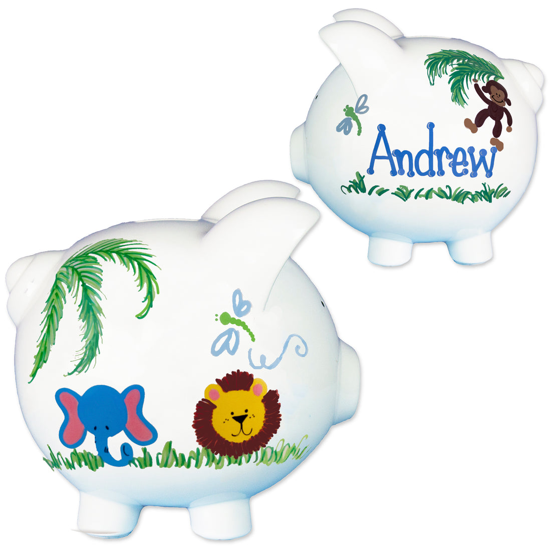 Hand Painted Jungle Animal Piggy Bank - MyBambino.com