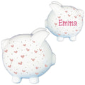 Hand Painted Dainty Hearts Piggy Bank - MyBambino.com