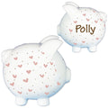 Hand Painted Dainty Hearts Piggy Bank - MyBambino.com