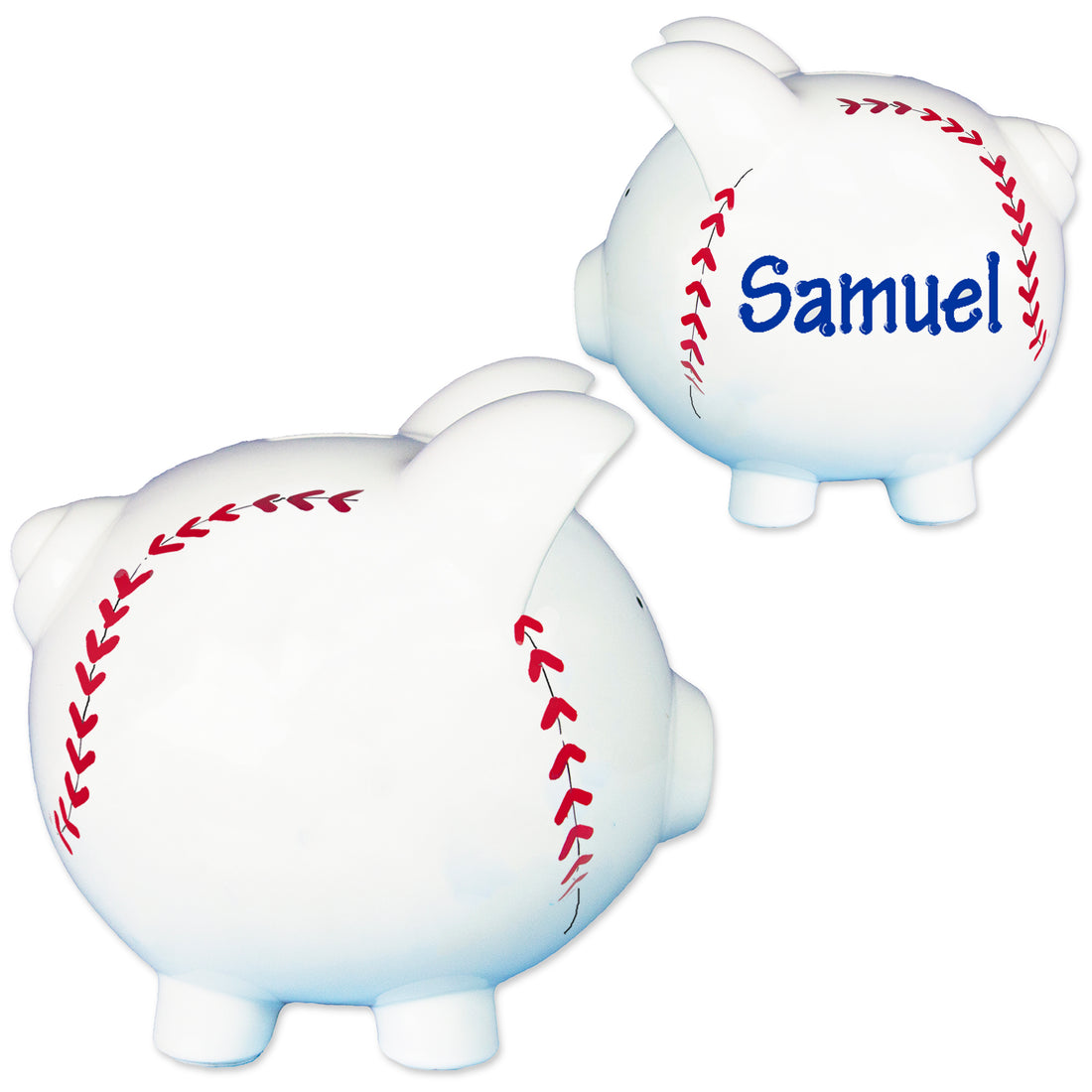 Hand Painted Baseball Stitches Piggy Bank - MyBambino.com