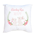 Personalized Floral Bunny Throw Pillowcase - MyBambino.com