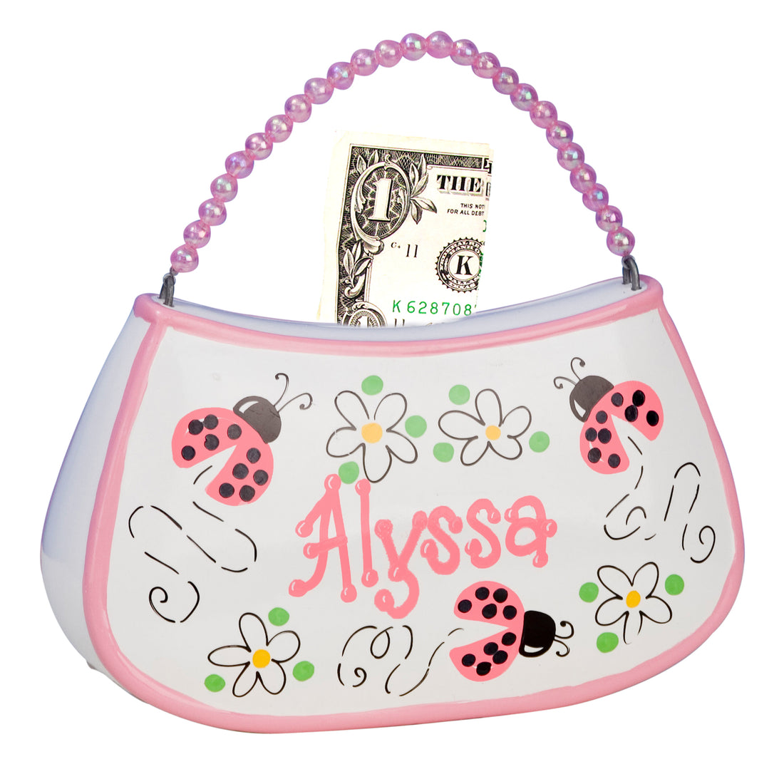 Hand Painted Ceramic Purse Bank - MyBambino.com