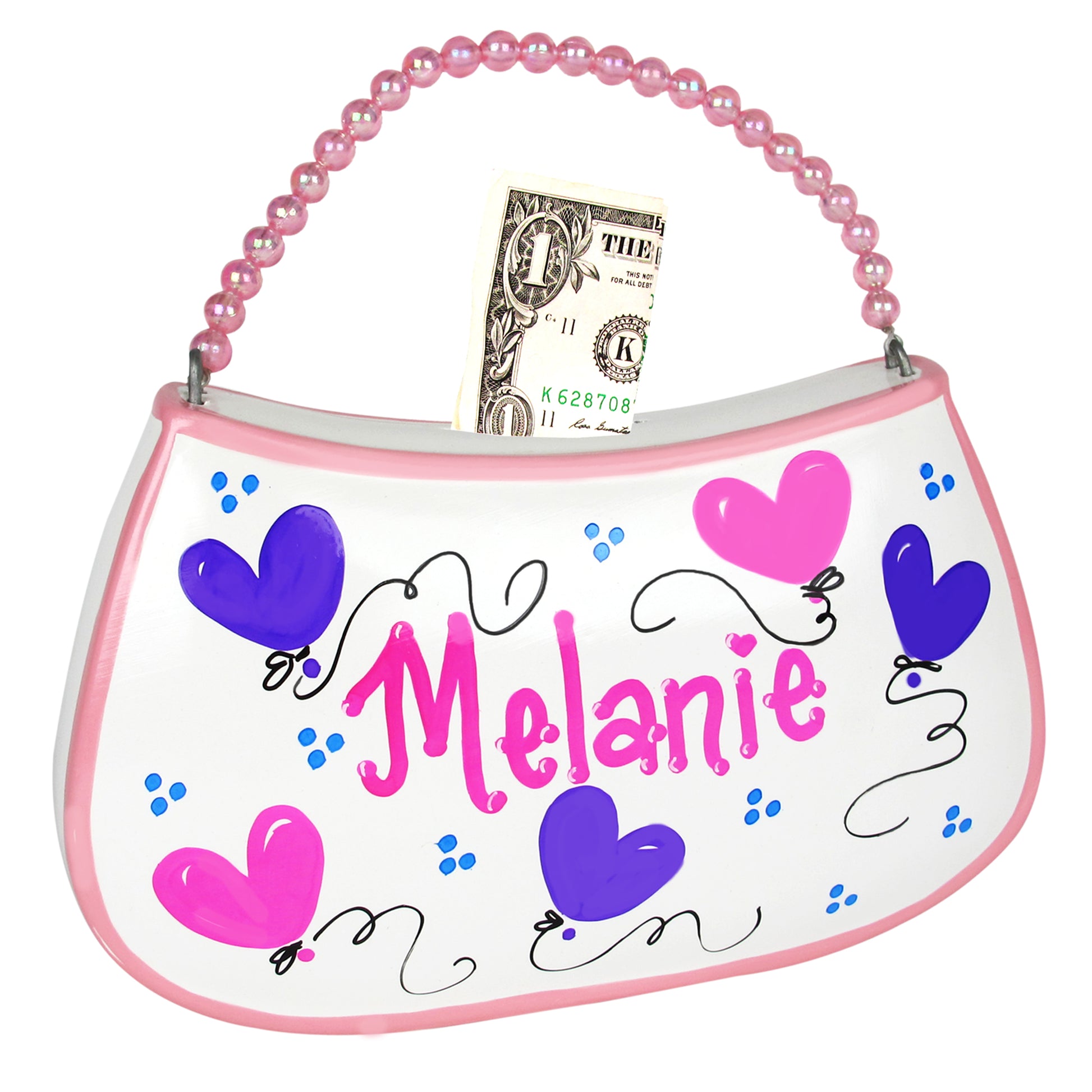 Hand Painted Ceramic Purse Bank - MyBambino.com