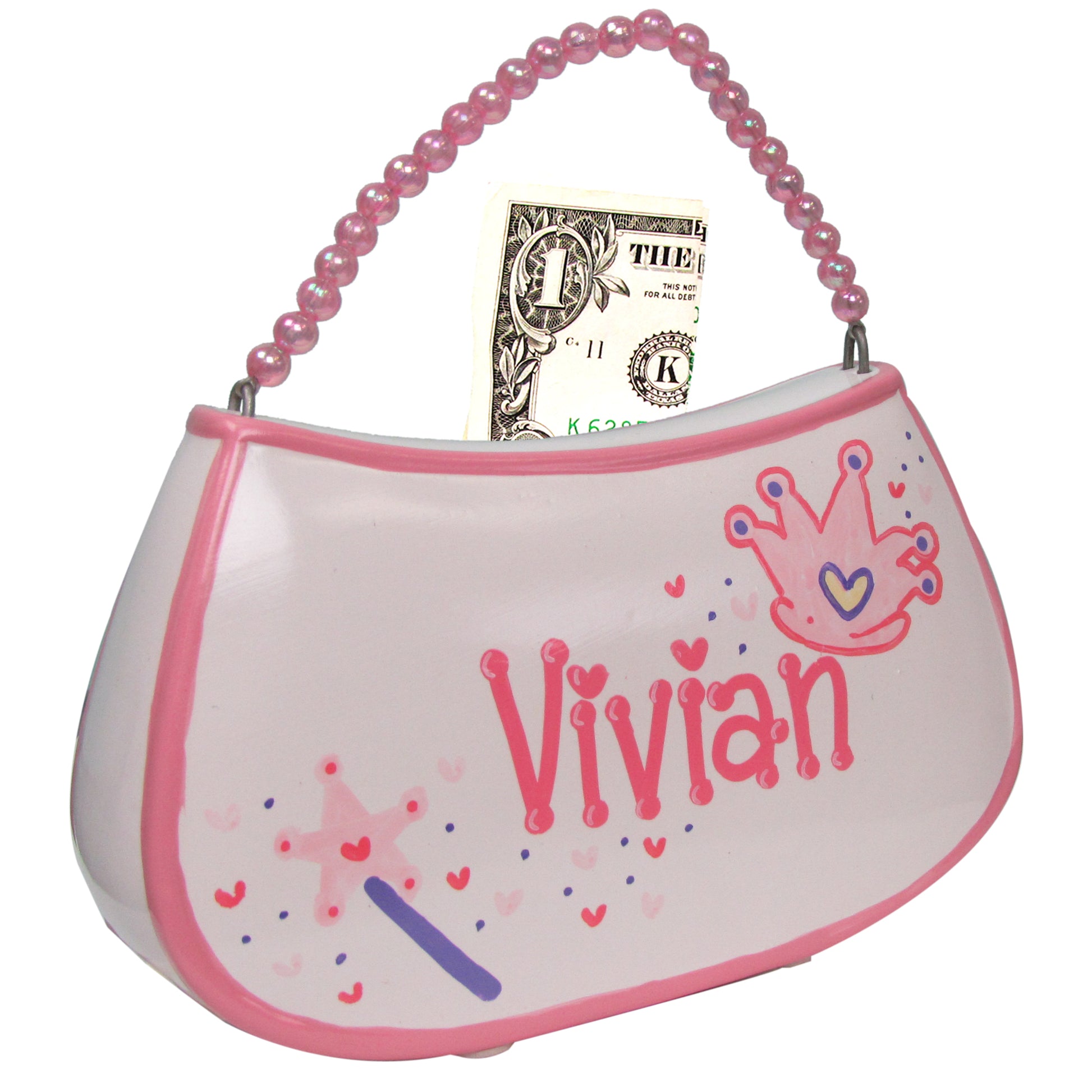 Hand Painted Ceramic Purse Bank - MyBambino.com