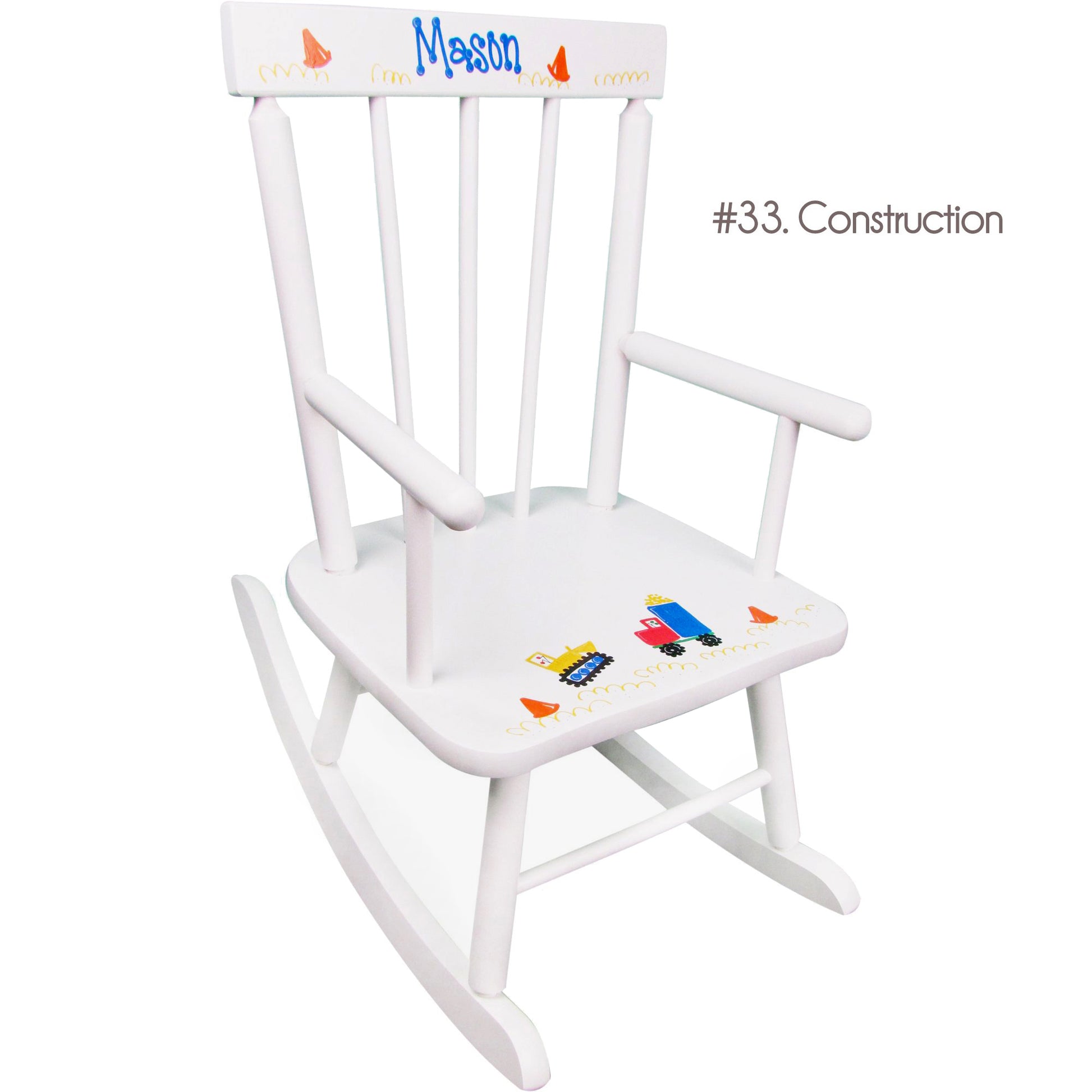 personalized white rocking chair