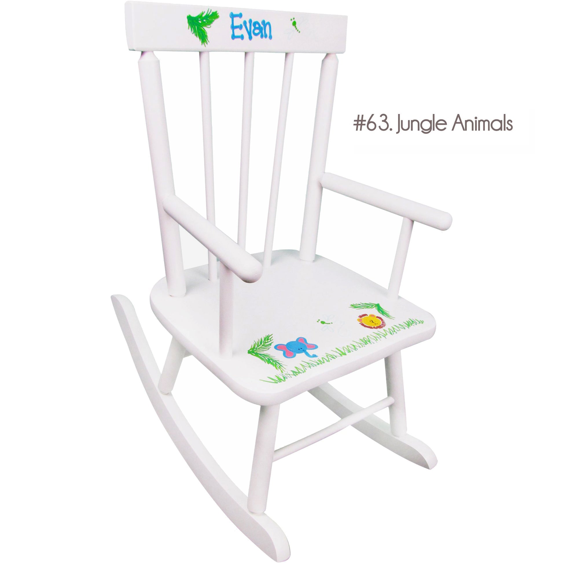 personalized white rocking chair