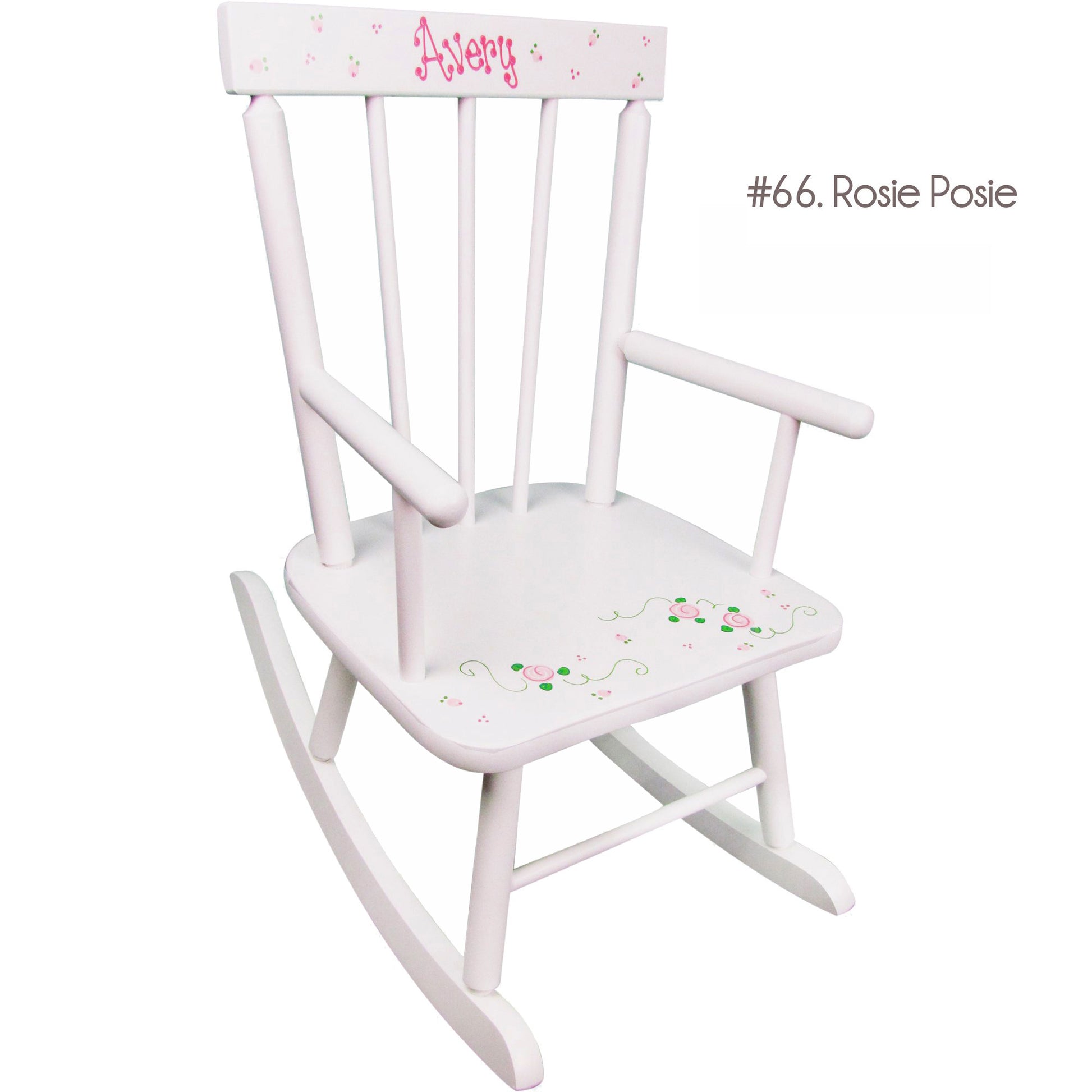 personalized white rocking chair