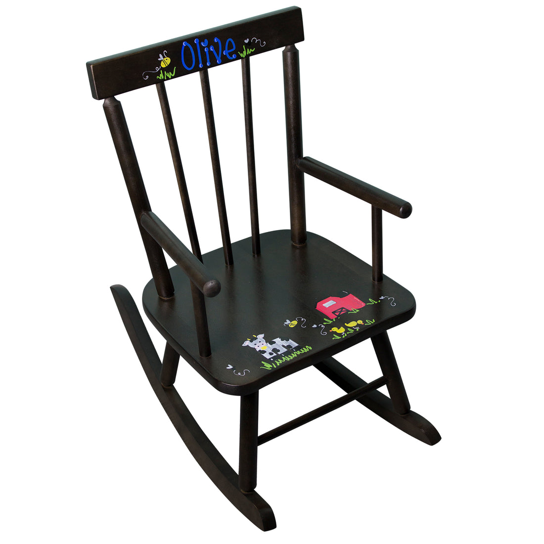 Hand Painted Espresso Classic Rocking Chair - MyBambino.com