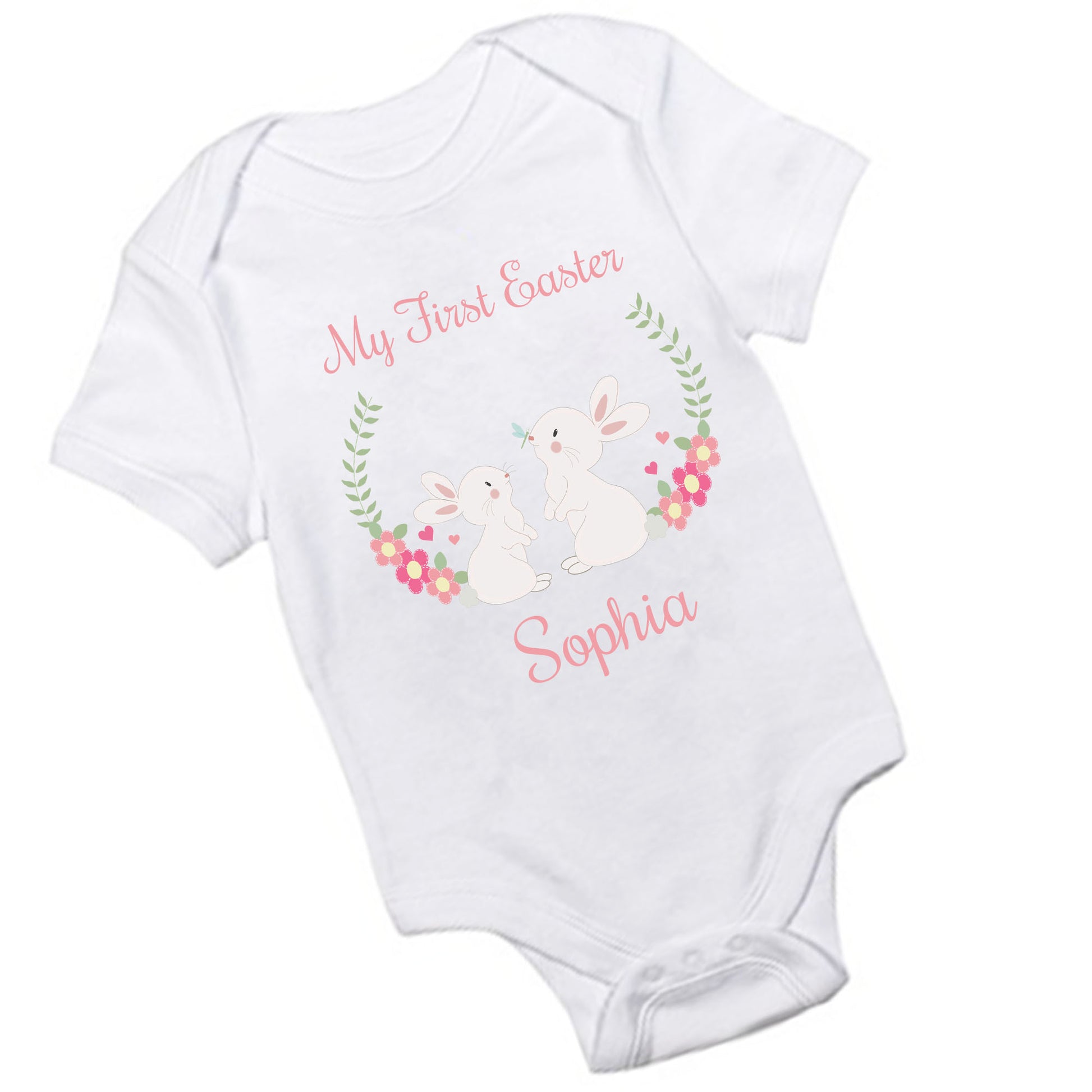 Personalized Floral Bunny Onesie - MyBambino.com