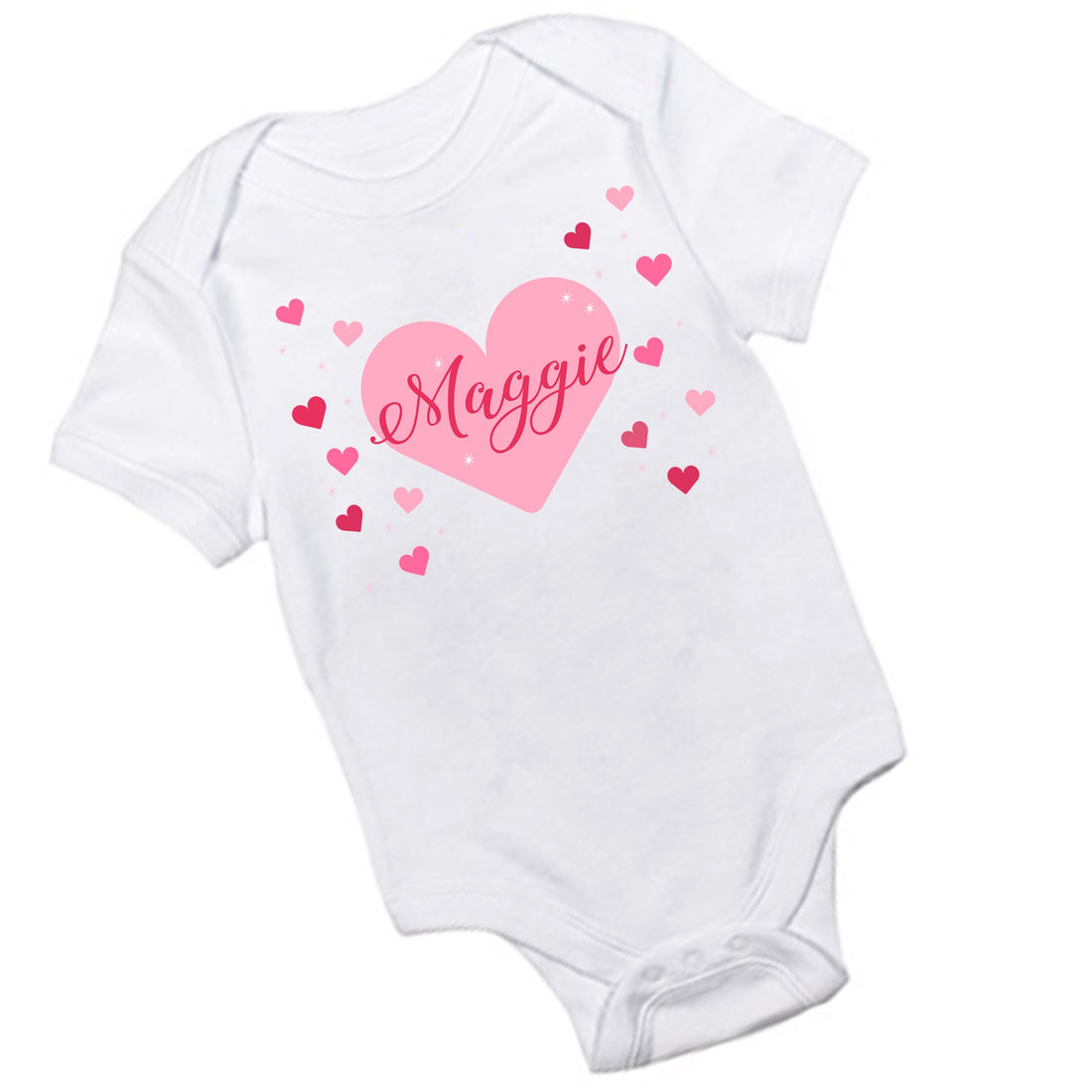 Personalized Big Heart Baby Onesie - MyBambino.com