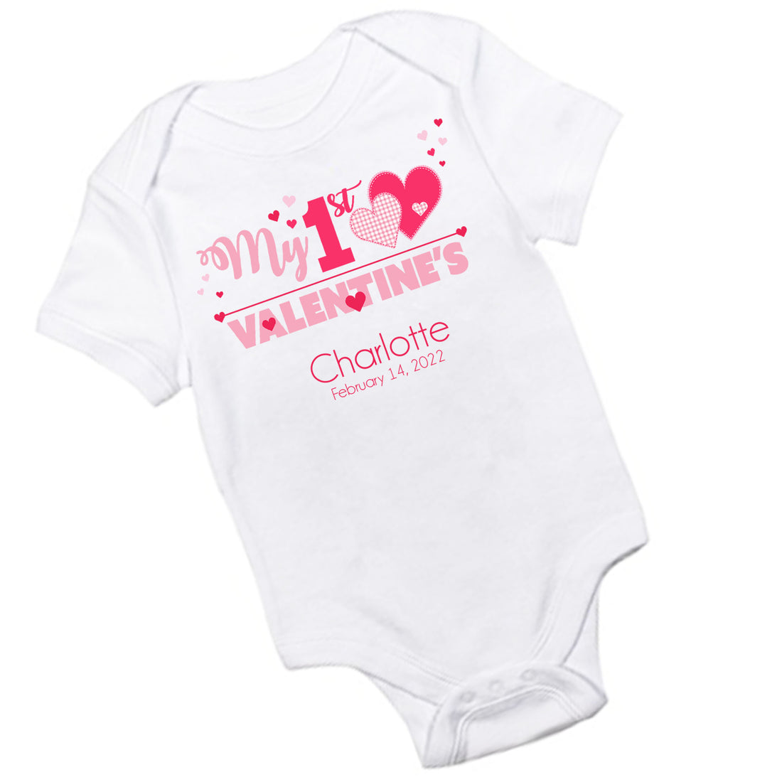 Personalized My First Valentine's Day Onesie - Heart - MyBambino.com