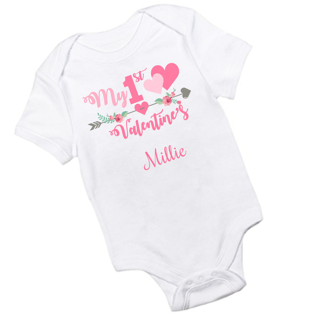 Personalized My First Valentine's Day Onesie - Arrow - MyBambino.com