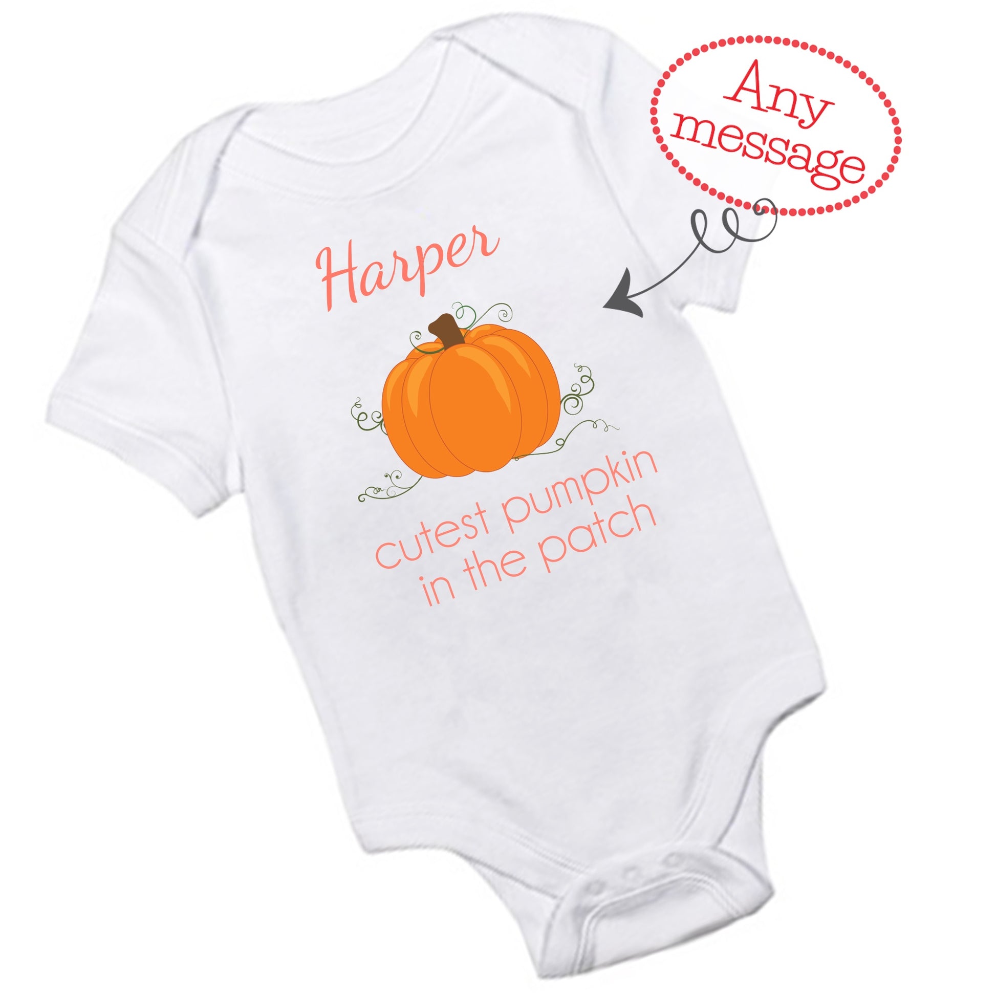 Personalized Lil Pumpkin Onesie - MyBambino.com