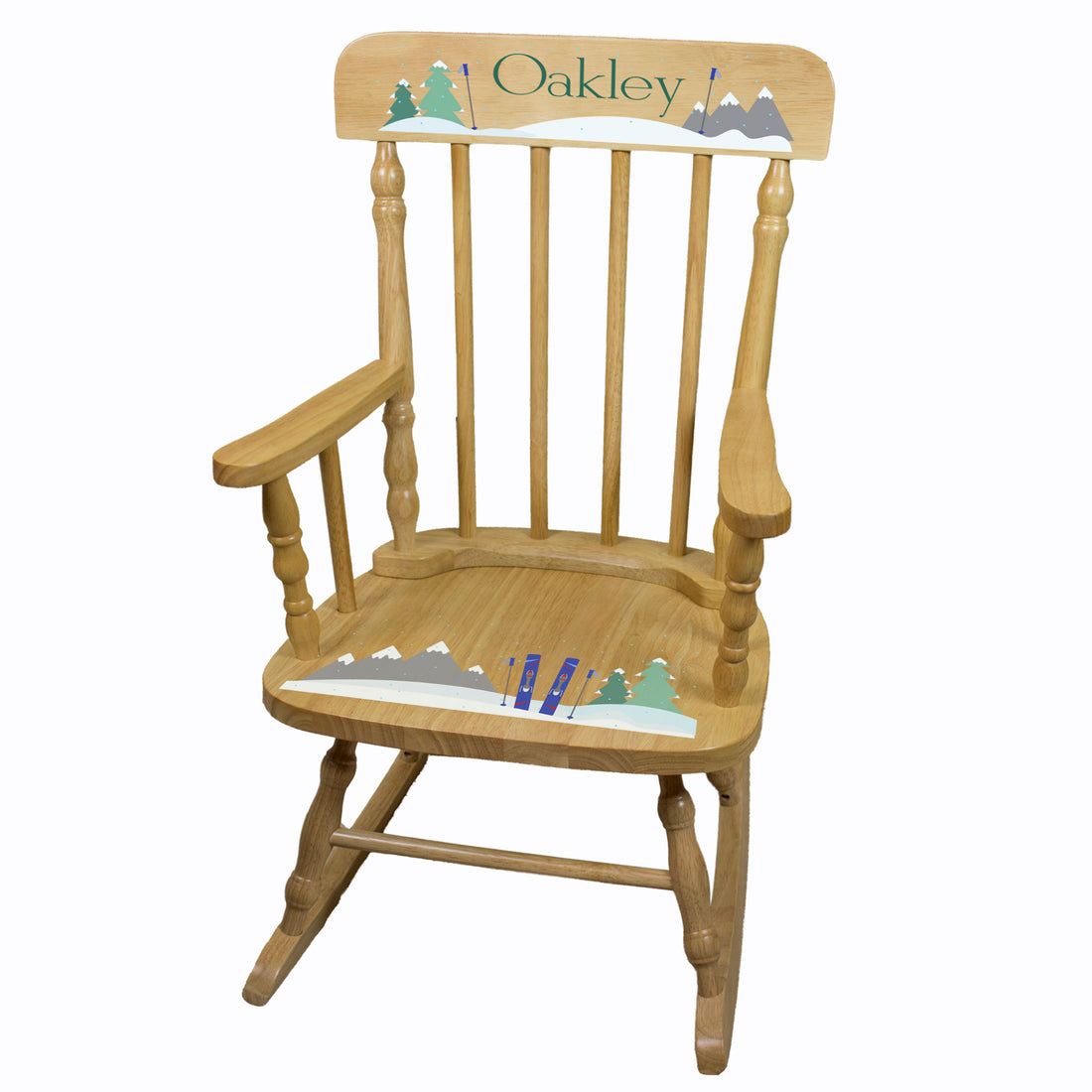 Mountain Ski Natural Spindle Rocking Chair - MyBambino.com