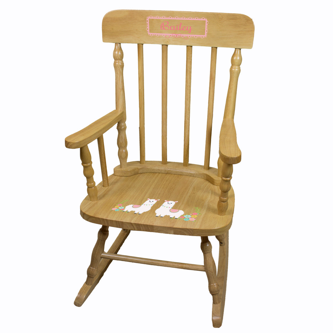 Llama Alpaca Natural Spindle Rocking Chair - MyBambino.com