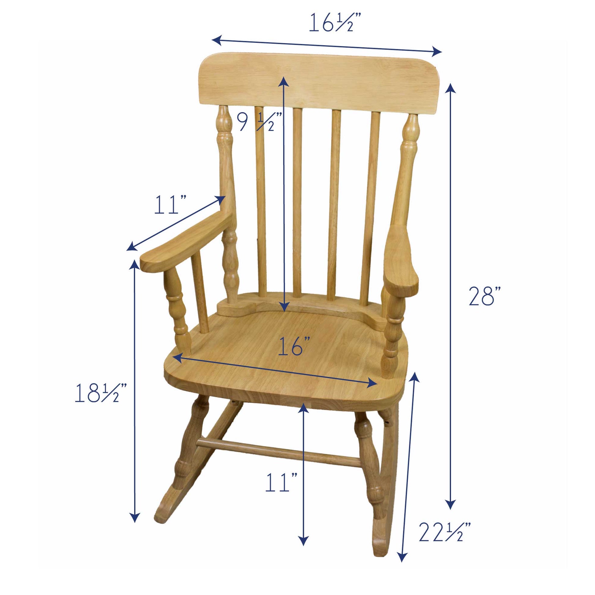 Natural Blue Tractor Spindle Rocking Chair