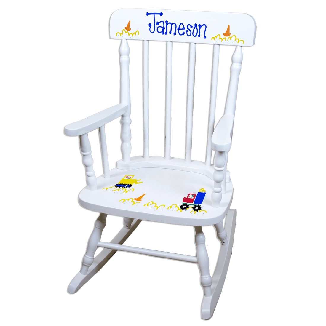 Hand Painted White Spindle Rocking Chair - MyBambino.com
