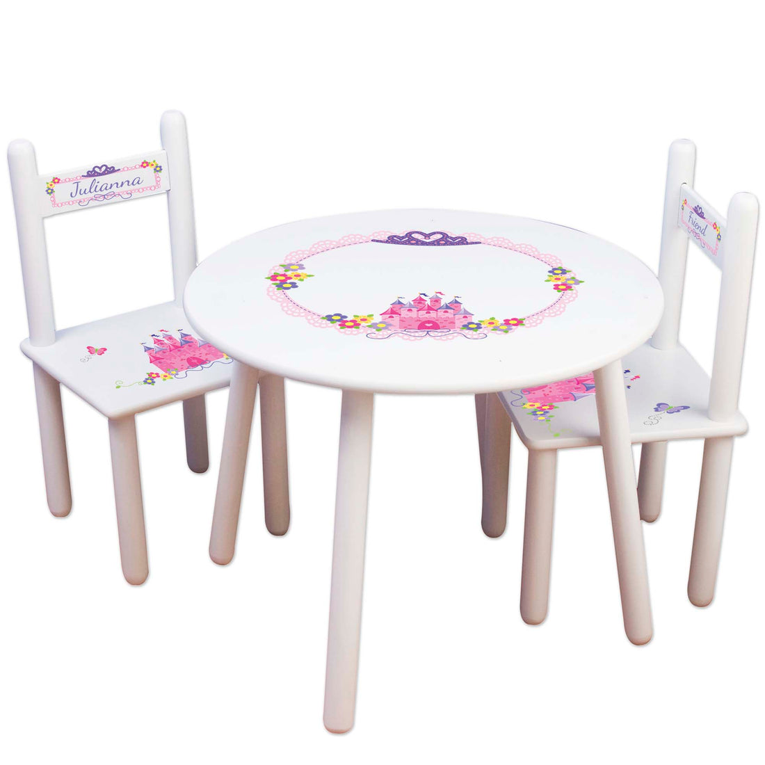 Children's White Table Chair Set - Princess Castle - MyBambino.com