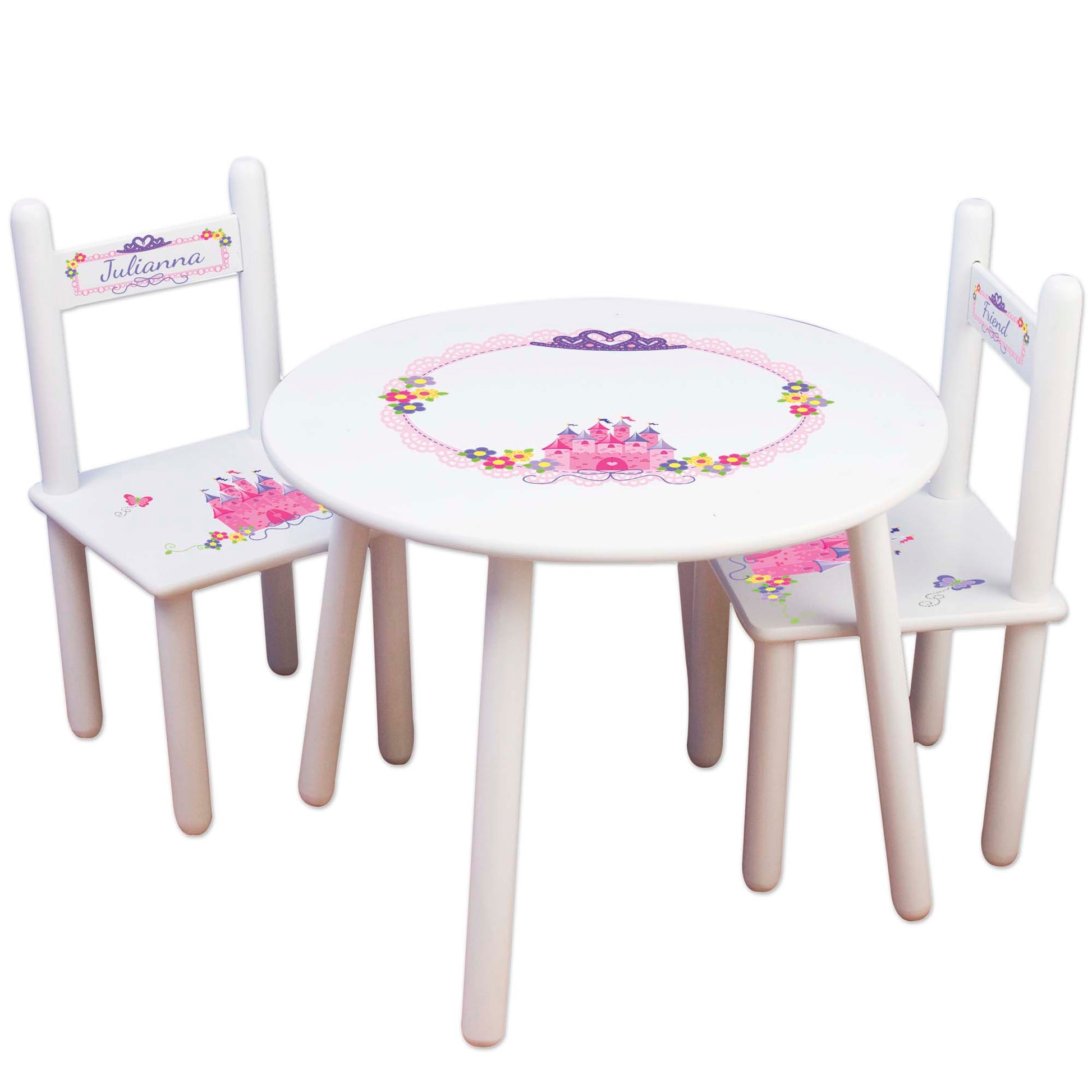 Children's White Table Chair Set - Princess Castle - MyBambino.com