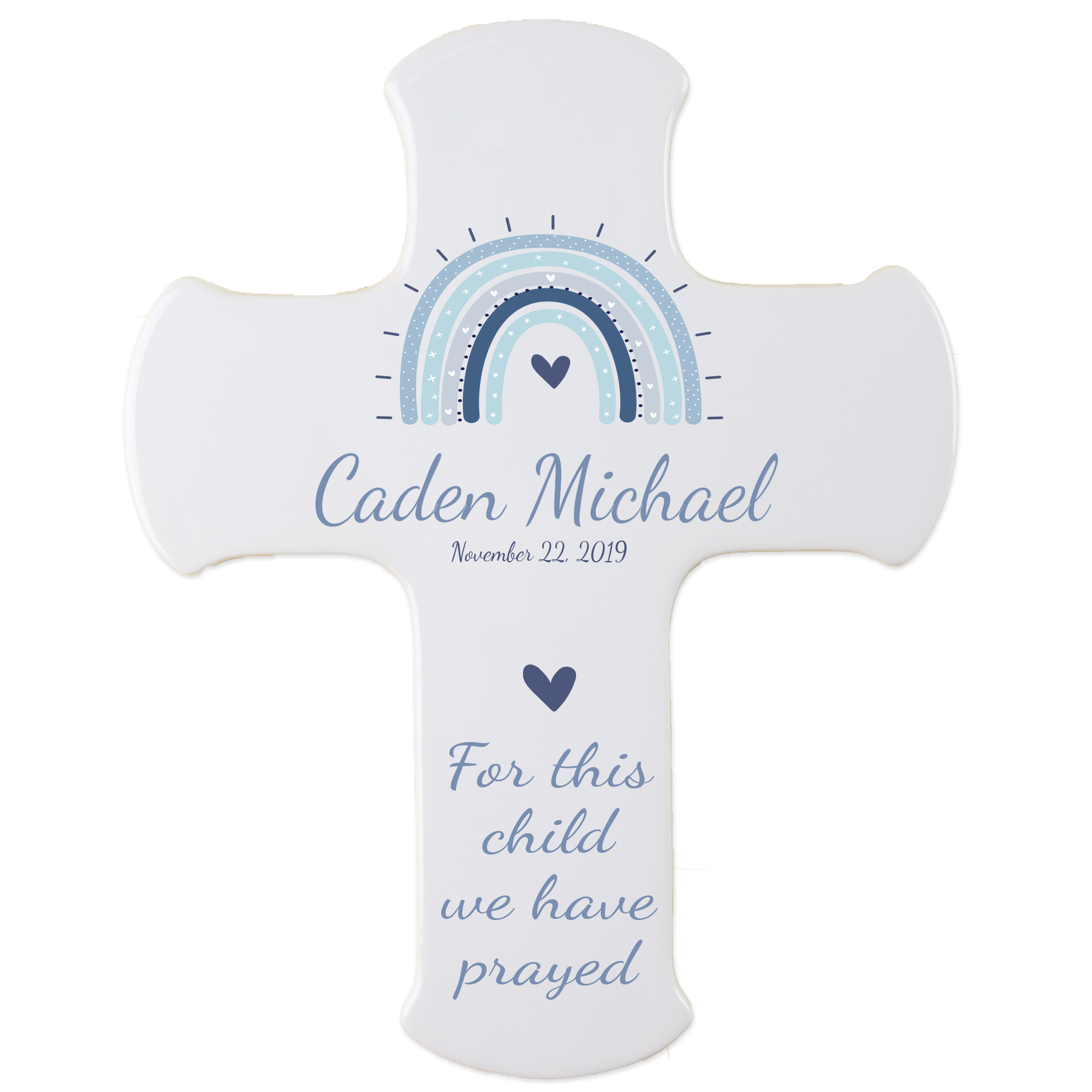 personalized ceramic wall cross for baptism communion