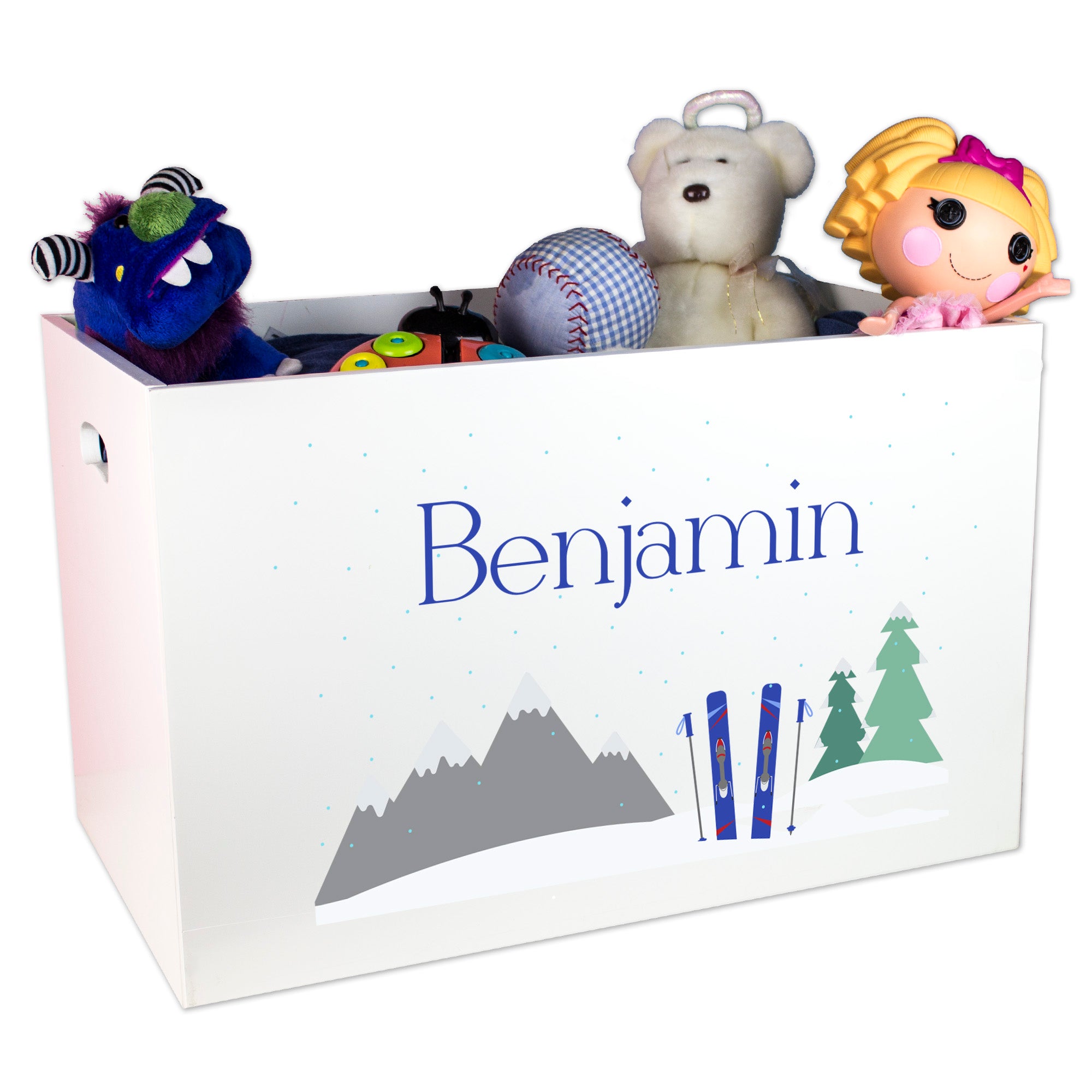 Open Top Toy Box Mountain Ski Personalized Gifts My Bambino