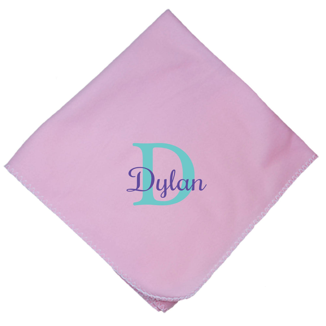 Embroidered Pink Baby Blanket - Name Initial - MyBambino.com
