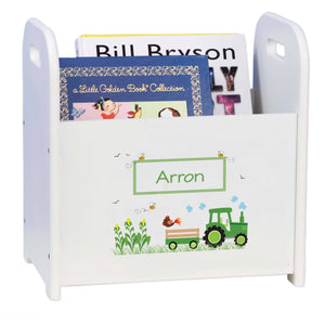 Personalized Child's Book ,storage Magazine Rack Boy's Tractor