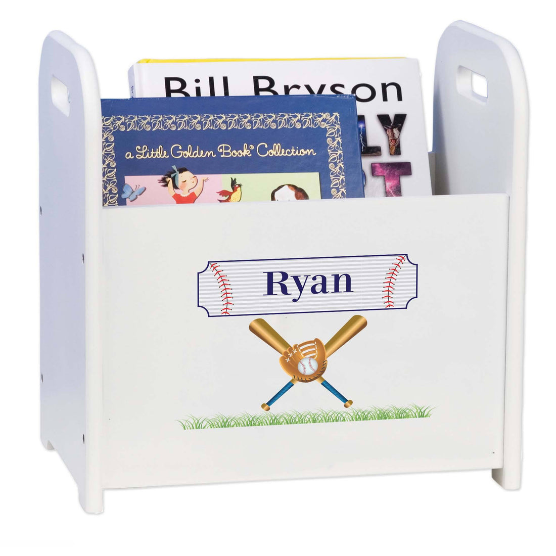 Personalized Baseball Book Caddy And Rack - MyBambino.com