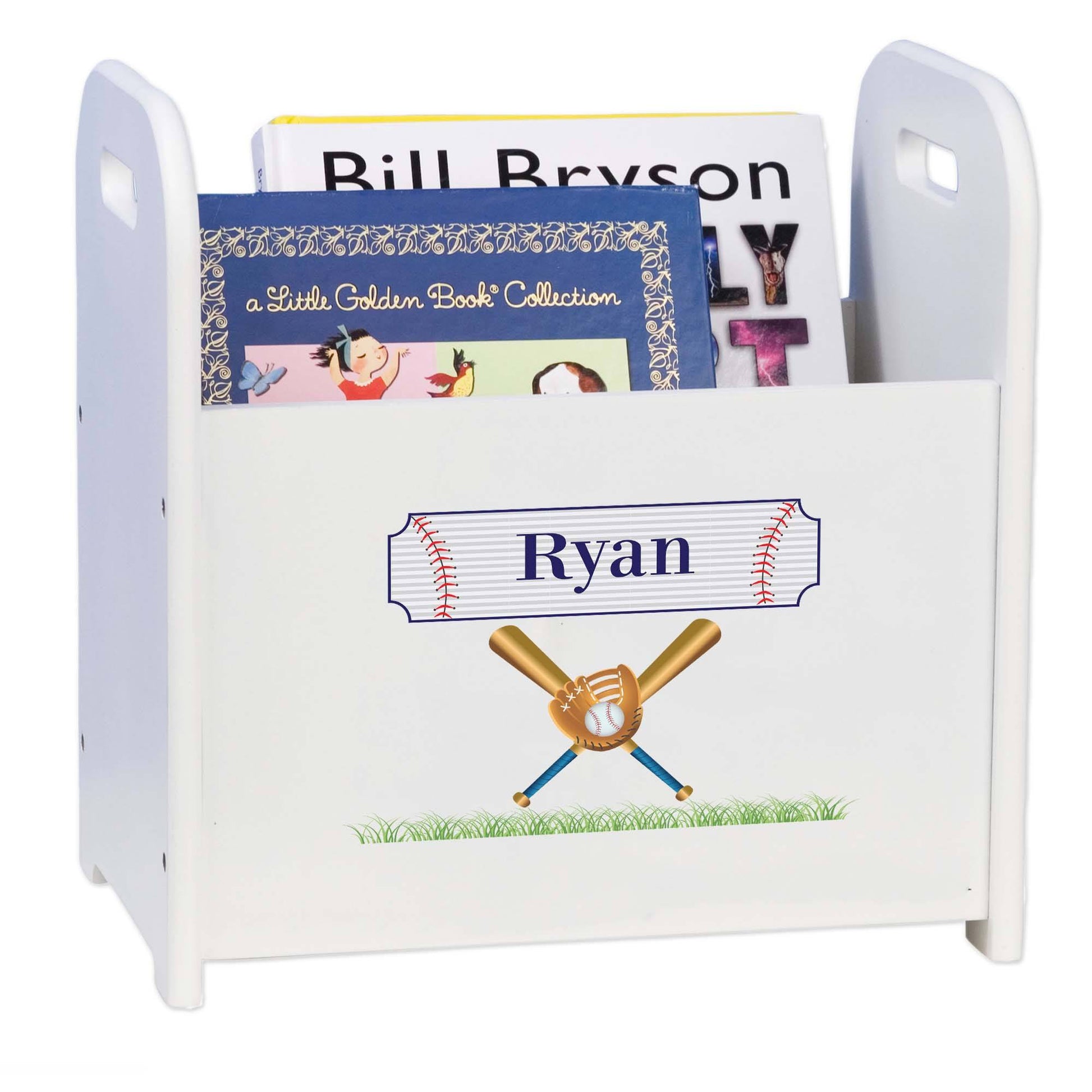 Personalized Baseball Book Caddy And Rack - MyBambino.com