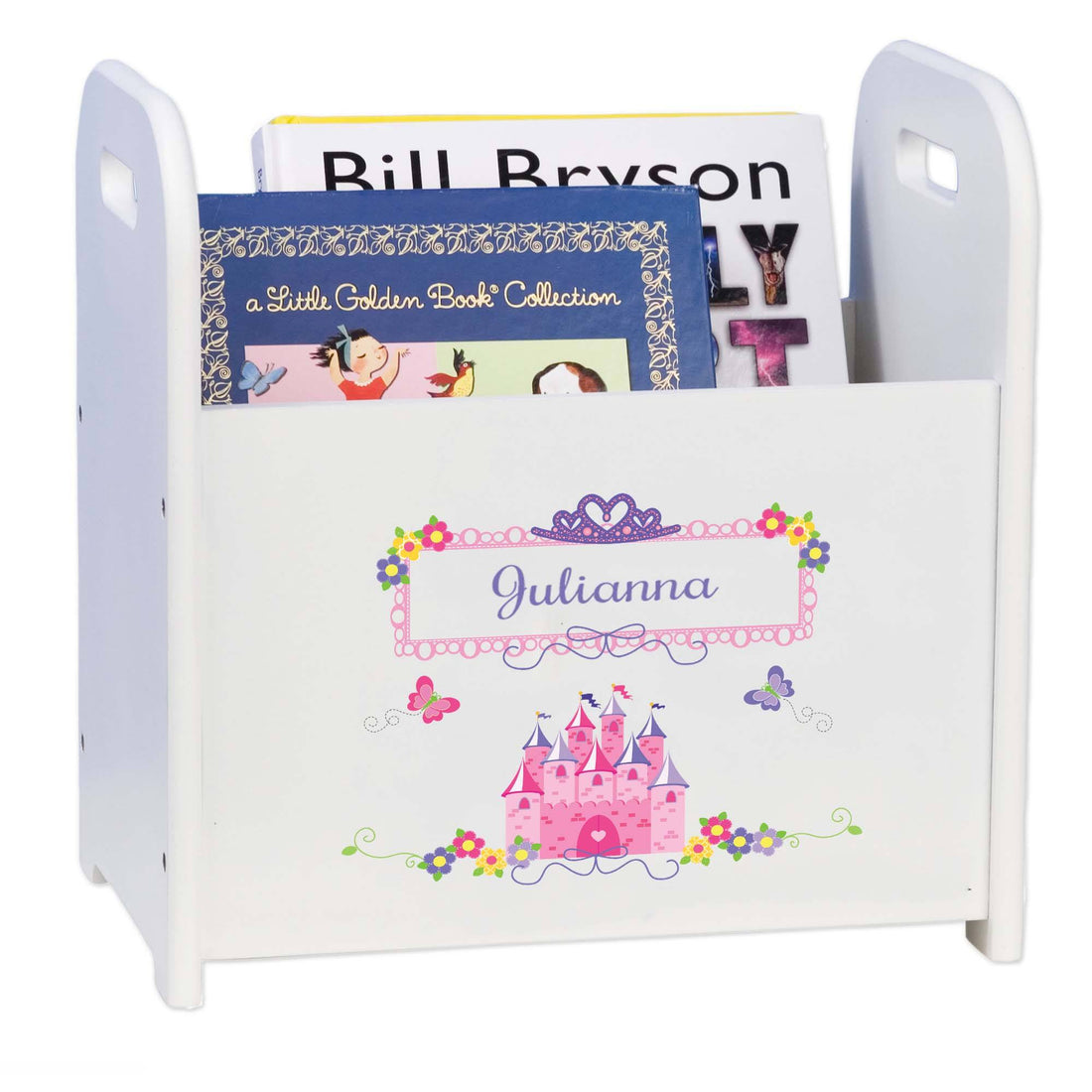 Personalized Child's Book ,storage Magazine Rack Princess Castle