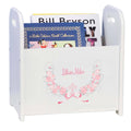 Personalized Cross Pink Gray Floral Garland Book Caddy - MyBambino.com
