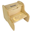 Personalized Celestial Moon Natural Two Step Stool - MyBambino.com