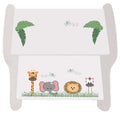 Personalized Safari Animals White Two Step Stool - MyBambino.com